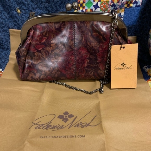 Patricia Nash vintage floral brocade Mia kiss lock bag with dust bag NWT - Picture 1 of 8